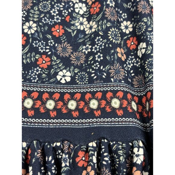 Max Studio Tiered Maxi Dress Size XS Smocked Top Puff Sleeve Prairie Flower - Picture 2 of 8